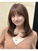 ミディアムレイヤーカット/似合わせカット/小顔/顔周り/20代30代