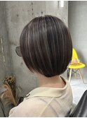 ROUIS 津田沼 グレージュ コントラストハイライト ショート
