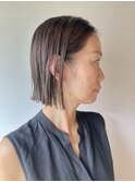 大人可愛い切りっぱなしひし形レイヤーカットモカベージュ