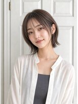 アロマ ヘアー ルーム 新宿3号店(AROMA hair room)&nbsp;レイヤーボブ/くびれミディアム/オリーブグレージュ/透明感/新宿