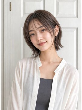 アロマ ヘアー ルーム 新宿3号店(AROMA hair room) レイヤーボブ/くびれミディアム/オリーブグレージュ/透明感/新宿