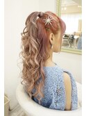 ポニーハーフアップ　ヘアセット