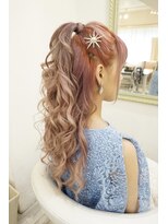 ポニーハーフアップ　ヘアセット
