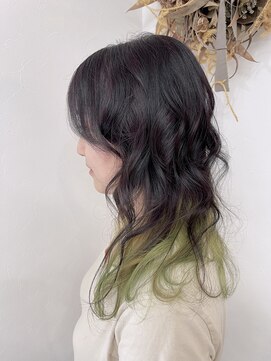 ダンクレスト(Daan Crest) 【インナーカラー】×【ネオングリーン】