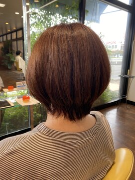 ネバーランド 平成店(NEVER LAND) ショート/ショートボブ/オレンジブラウン/艶カラー