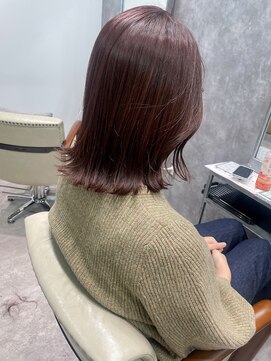 フォンド 津田沼(fond.) 黒髪/グレーベージュ/レイヤーロング/前髪パーマ/津田沼