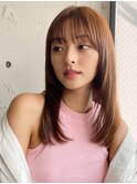 小顔 フェミニンロング メルティーカラー 似合わせカット"
