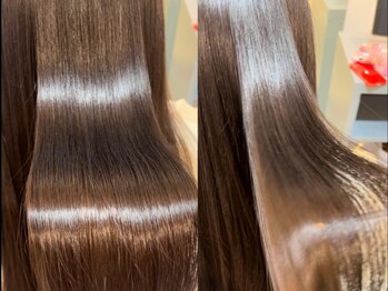 アフロディーテ(hair make aphrodite)の写真/【アイロンを使わない縮毛矯正】でダメージレスに、思わず触れたくなるようなナチュラルストレートを実現！