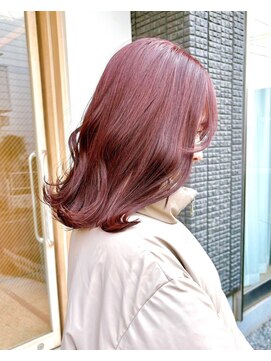 セイドット オモテサンドウ(Say. omotesando) Say.ミディアムデジタルパーマチェリーブラウンワインレッド青山