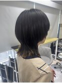 中性ウルフインナーカラー裾カラー姫カットレイヤー