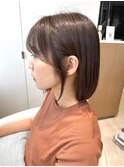 パッツンボブ◎前髪カットマロンベージュ髪質改善20代～50代