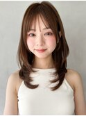 くびれヘア愛され小顔カット暗めカラーうる艶髪#545f0904