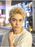 大分メンズスパイキーショートカットブリーチカラーブロンド10代