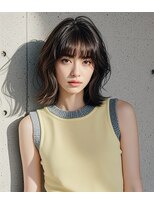 エイチ ウルフカット 大阪梅田(811)&nbsp;外ハネボブ前下がりボブレイヤーボブミルクティーグレージュ髪型