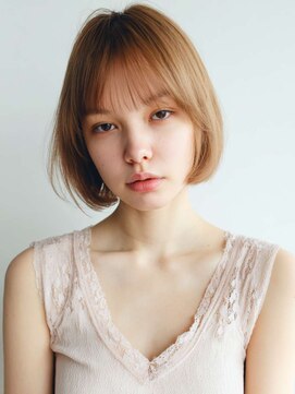 トクテ 高円寺(tokute) くびレイヤーエモージュ前髪モテベージュレイヤーミディ/高円寺