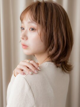 モッズヘア 越谷(mod's hair) ミルクティーブロンドクラゲヘア結べるくびれボブウルフ30代W
