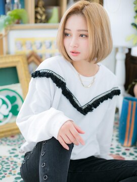 カバーヘア イヴ 戸頭店(COVER HAIR EVE) EVE戸頭*攻め系!ハイトーンカラー★ワンレン大人ボブb