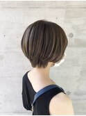 20代30代ミニボブココアブラウン小顔美肌ストレート丸み