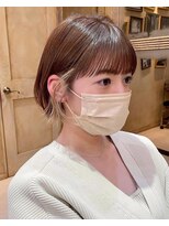 シンティアバイアルティナ 渋谷店(Cyntia by artina)&nbsp;キャラメルベージュ__イヤリングカラー_ぱっつん前髪