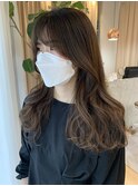 【柔らか質感 シアーベージュ】ミディアムロング