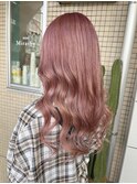 ブリーチカラーでピンクベージュ！