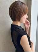 みね似合わせショートボブ30代40代50代前下がり小顔新宿丸顔面長