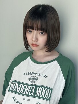 トリッカ 銀座(tricca) ベージュカラー/ボブ/顔まわりレイヤー/前髪/イメチェン