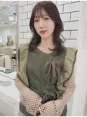 20代30代セミロング韓国レイヤー顔周りカット岡山レイヤーカット