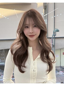 ディジョン(Dijon) 韓国顔まわりレイヤーカットグレージュオリーブベージュブラウン