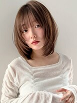 ヴェイン 渋谷(vain)&nbsp;ボブレイヤー 顔周りレイヤー ショートボブ ベージュカラー 20代