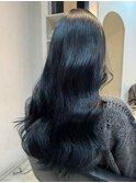 黒染めカラー/ロングウェーブ/韓国レイヤー