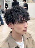 原宿ツイストスパイラルパートニュアスパーマかき上げ刈り上げ