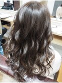 ブリーチなし透け感アッシュ