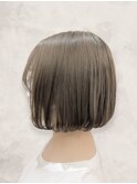 20代30代40代透明感ストレートショートボブ×ミルクティベージュ