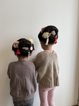 アチーブ ヘア デザイン(achieve hair design) お子様ヘアセット 和風アップスタイル 和小物 女の子 着物