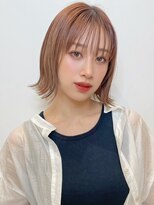 トルネード(TORNADO) オレンジ シルキーベージュ 外ハネパーマ 切りっぱなしボブ t91