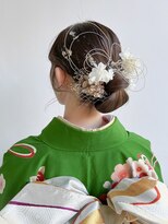 振袖ヘア袴ヘア金箔ヘア水引きアレンジシニヨン卒業式ヘアK0930