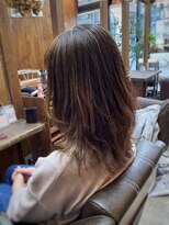 ヘアメイク コモレビ(hairmake komorebi) 【山本智文】脱白髪染めハイライト大人ワンホンヘア