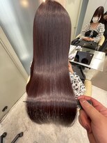 ロンドシェリ 仙台(Lond Cheri)&nbsp;ピンクブラウン 髪質改善 美髪 ワンレン 小顔  縮毛矯正 韓国