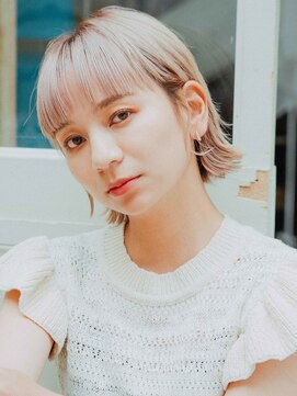 エーバイフー 江坂店(A BY WHO) A BY WHO江坂/切りっぱなし外ハネボブ/ブリーチ