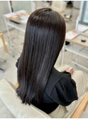 ダークブラウンカラーレイヤーカット髪質改善トリートメント