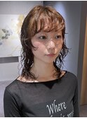 ドライパーマゆるめパーマウルフパーマミディアムパーマ銀座暗髪
