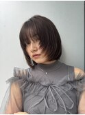 ボブ×顔周りレイヤー×グレージュ【表参道　青山　髪質改善】