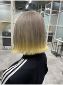 イエロー×グレージュエンドカラー