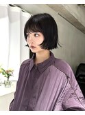 ラテグレージュ顔周りレイヤーボブ韓国巻き結べるレイヤーカット