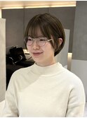 大人可愛く♪ ショート×オリーブベージュ