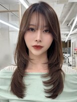 エジョン 八幡山店(Aejon)&nbsp;八幡山レイヤーカット韓国ダブルカラー顔周り前髪カットボブ
