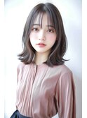 夏ヘーゼルベージュゆるウェーブピンクベージュレイヤーボブ