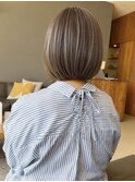 大人美人◎丸みショートボブ×艶ベージュブラウン