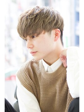 にもう 韓国マッシュセンターパートツーブロックメンズカット1-1